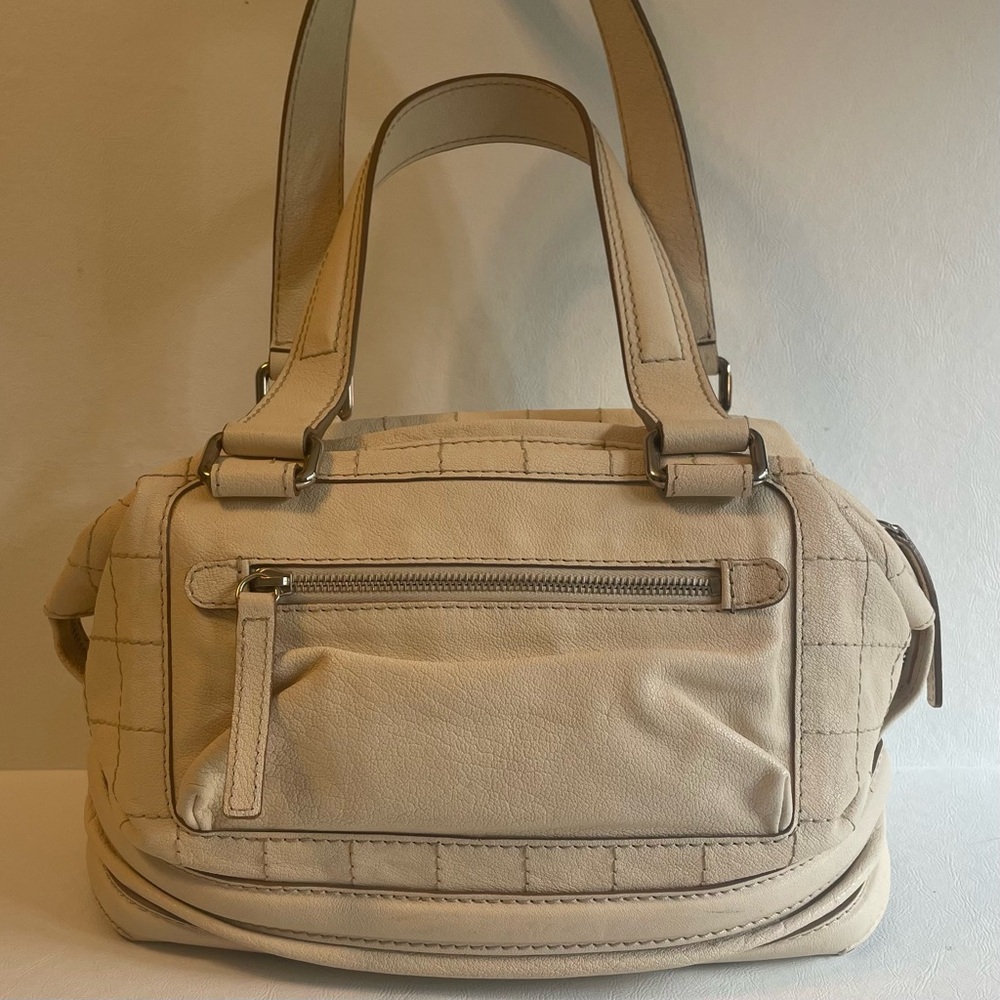 CHANEL 2006-2008 Goatskin Ivory Square Stitch Bowler - Picture 2 of 6